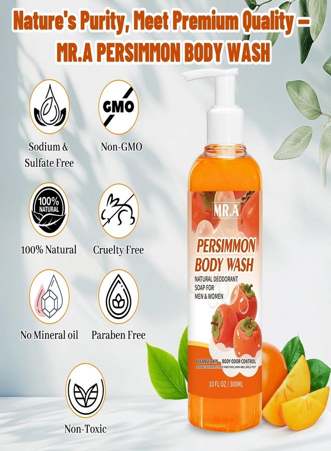 MR.A Persimmon Body Wash for Strong Body Odor, Persimmon Liquid Soap for Old People Smell, Nonenal Eliminator Purifying & Deodorizing Wash 10FL OZ - Image 5